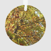 紅葉するカエデの木の緑と黄金色の秋の色 オーナメント (裏面)