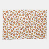 紅葉とどんぐりのパターン キッチンタオル (横)