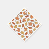 紅葉とどんぐりのパターン スタンダードカクテルナプキン (角)