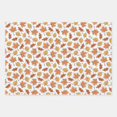 紅葉とどんぐりのパターン ラッピングペーパーシート (正面2)