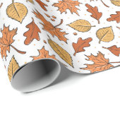 紅葉とどんぐりのパターン ラッピングペーパー (ロールコーナー)