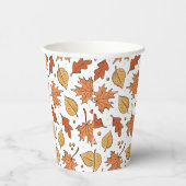 紅葉とどんぐりのパターン 紙コップ (右)