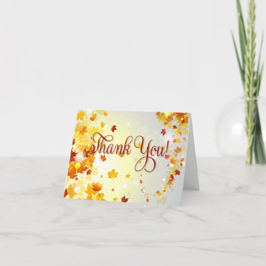 紅葉とのカラフルな秋のサンキューカード サンキューカード (正面)
