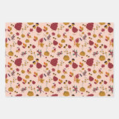 紅葉とアイテムのパターン ラッピングペーパーシート (正面2)