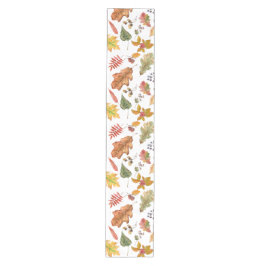 紅葉とアコーンとワイルドベリーのシームレス ミディアムテーブルランナー