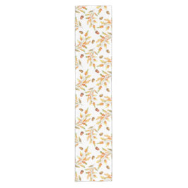 紅葉とアコーンパターン（の模様が）ある ショートテーブルランナー