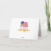 紅葉とアメリカ国旗のクリスチャン感謝祭 シーズンカード (裏面)