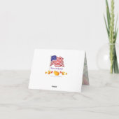 紅葉とアメリカ国旗の兄弟、感謝祭 シーズンカード (裏面)