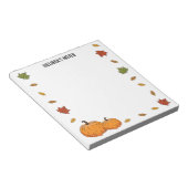 紅葉とオレンジのカボチャとカスタム文字 ノートパッド (アングル)