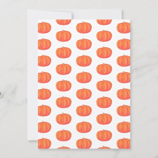 紅葉とオレンジ色のかぼちゃのバーチャルフレンドスキービングの食事会 招待状 (裏面)