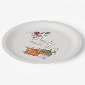 紅葉とカボチャお水の色 ペーパープレート (アングル)