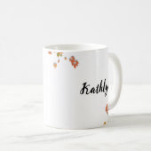 紅葉とカボチャお願いおもしろい秋 コーヒーマグカップ (正面右)