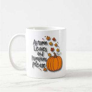 紅葉とカボチャお願いおもしろい秋 コーヒーマグカップ