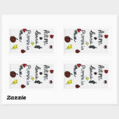 紅葉とカボチャお願いステッカーシート 長方形シール (シート)