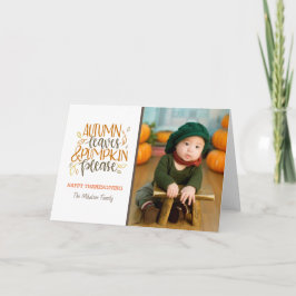 紅葉とカボチャお願いホリデーカード カード