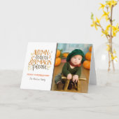 紅葉とカボチャお願いホリデーカード カード (黄色い花)