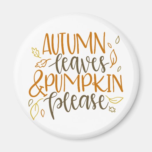 紅葉とカボチャお願いマグネット マグネット (正面)