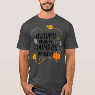 紅葉とカボチャお願いメープル秋離れ Tシャツ