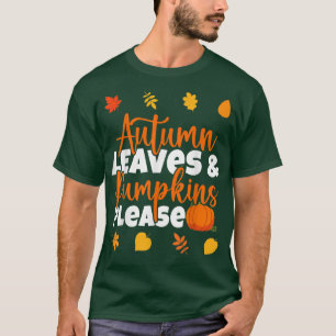 紅葉とカボチャお願い秋恋人秋 Tシャツ