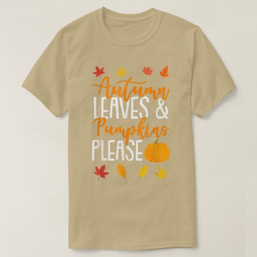 紅葉とカボチャお願い秋恋人59 Tシャツ (デザイン正面)