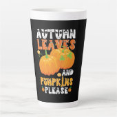 紅葉とカボチャお願い誕生日 カフェラテマグ (正面)