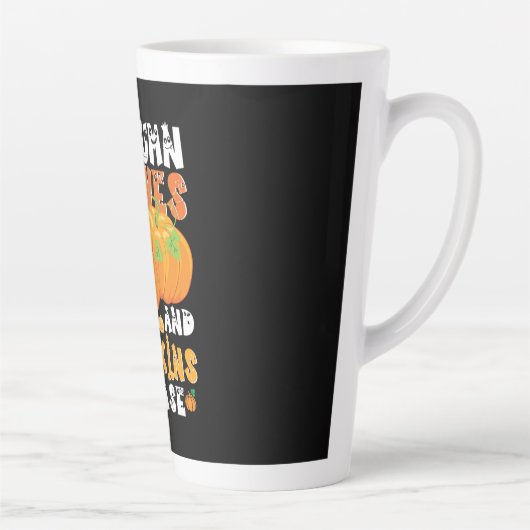 紅葉とカボチャお願い誕生日 カフェラテマグ (右)