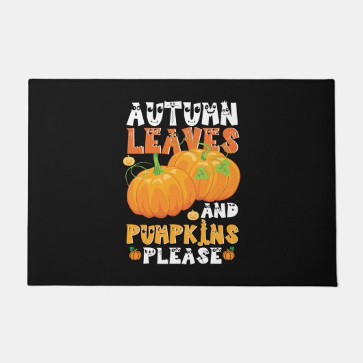 紅葉とカボチャお願い誕生日 ドアマット (正面)