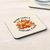 紅葉とカボチャお願い – お洒落秋 コースター (左側)