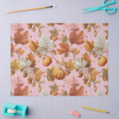 紅葉とカボチャのシームレスなパターン 薄葉紙 (クラフト)