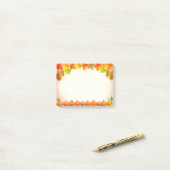 紅葉とカボチャのスクロール ポストイット (デスク上)