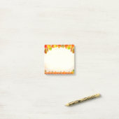 紅葉とカボチャのスクロール ポストイット (デスク上)