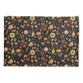 紅葉とカボチャのブラック・感謝祭 枕カバー (裏面)