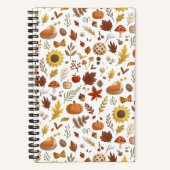 紅葉とカボチャの白い感謝祭 ノートブック (正面)