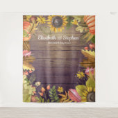 紅葉とカボチャの秋の結婚式 フォトブース 背景 タペストリー (正面)