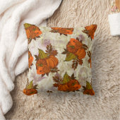 紅葉とカボチャの秋パターン クッション (ブランケット)