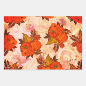 紅葉とカボチャの秋パターン ラッピングペーパーシート (正面3)