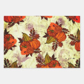 紅葉とカボチャの秋パターン ラッピングペーパーシート (正面2)