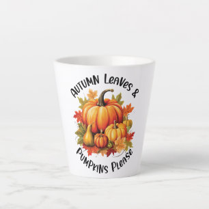紅葉とカボチャをお願い カフェラテマグ