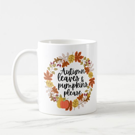紅葉とカボチャをお願い コーヒーマグカップ (左)