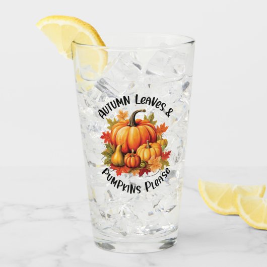 紅葉とカボチャをお願い タンブラーグラス (アイス正面)