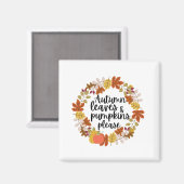 紅葉とカボチャをお願い マグネット (正面/裏面)