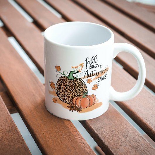 紅葉とカボチャマグ コーヒーマグカップ