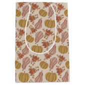 紅葉とカボチャ収穫 ミディアムペーパーバッグ (正面)