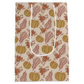 紅葉とカボチャ収穫 ミディアムペーパーバッグ (裏面)