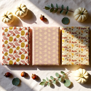 紅葉とカボチャ収穫 ラッピングペーパーシート