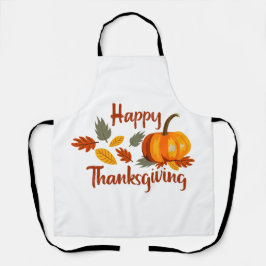 紅葉とカボチャ幸せな感謝祭 エプロン