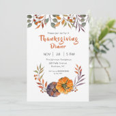 紅葉とカボチャ感謝祭の招待 招待状 (スタンド正面)