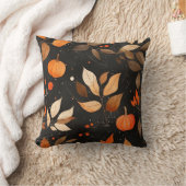 紅葉とカボチャ装飾枕 クッション (ブランケット)