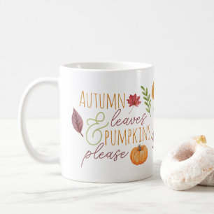 「紅葉とカボチャ、お願い」秋 コーヒーマグカップ