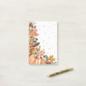 紅葉とカボチャ ポストイット (デスク上)